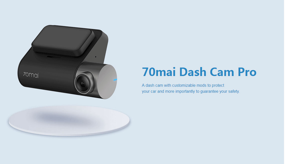 Xiaomi 70mai Dash Cam Pro Full HD 1944p Car DVR SONY IMX335 Sensor With Voice Control 6-Glasses 140 Degree Wide Angle - Black