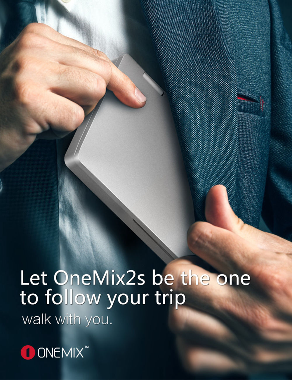 One Netbook One Mix 2S Yoga Pocket Laptop Intel Core M3-8100Y Dual Core Touch ID 7" IPS Screen 1920*1200 Windows 10 8GB DDR3 256GB PCI-E SSD - Silver