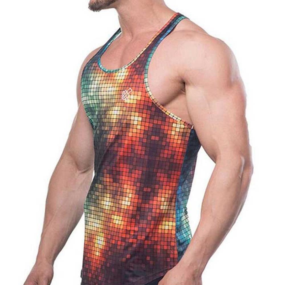 Men Sports Fitness Breathable Slim Vest Size M - Lattice
