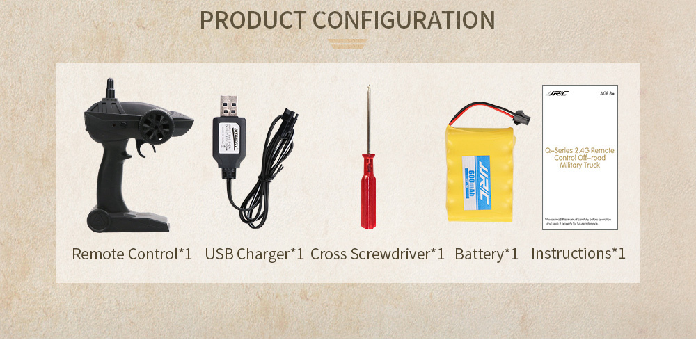 JJRC Q62 Transporter-3 2.4G 1:16 4WD Brushed Off-road RC Car Military Truck RTR - Army Green