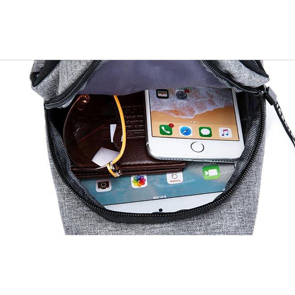 Men's USB Charging Shoulder Bag Gray