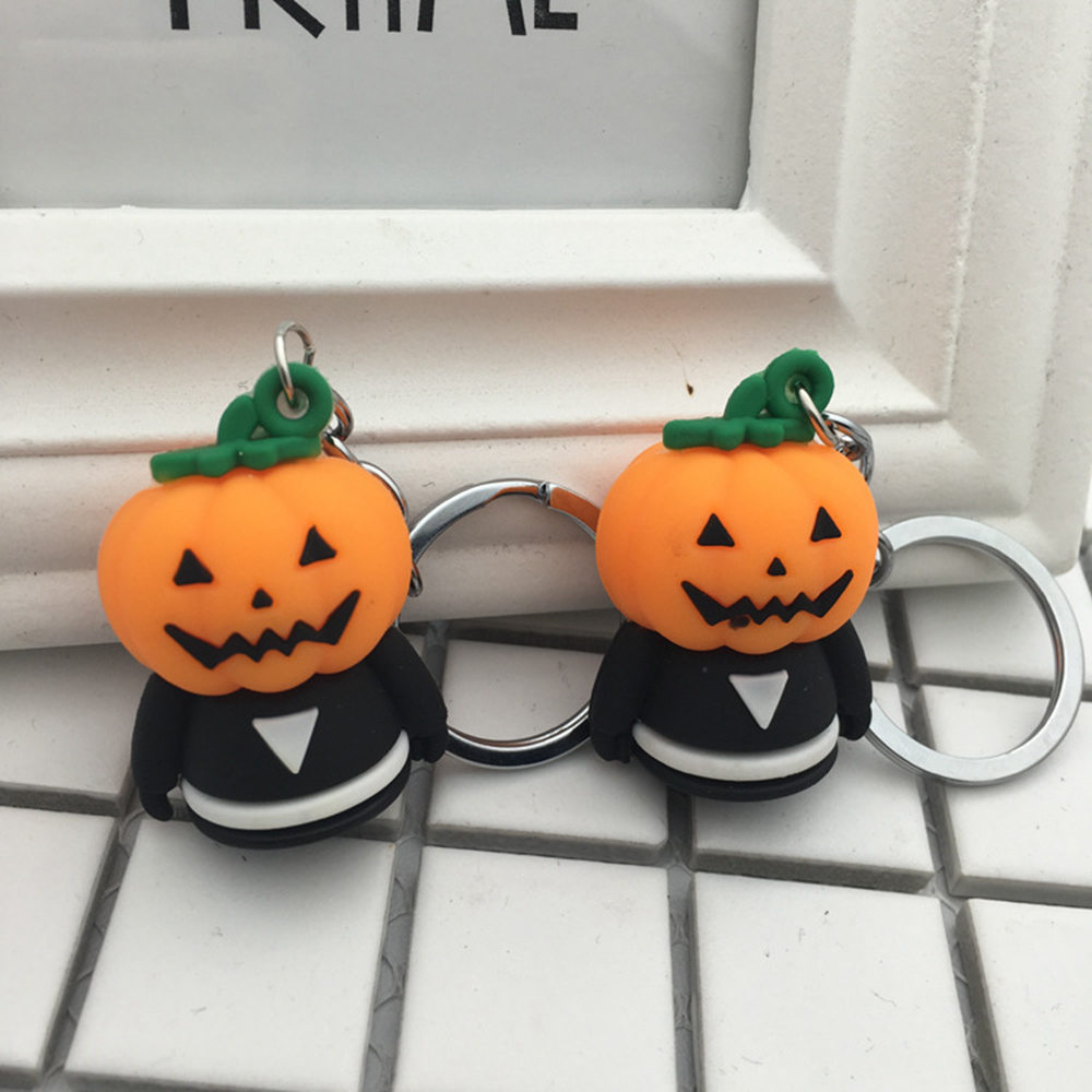 Pumpkin Ghost Silicone Keychain New Halloween Creative Gift - Multi