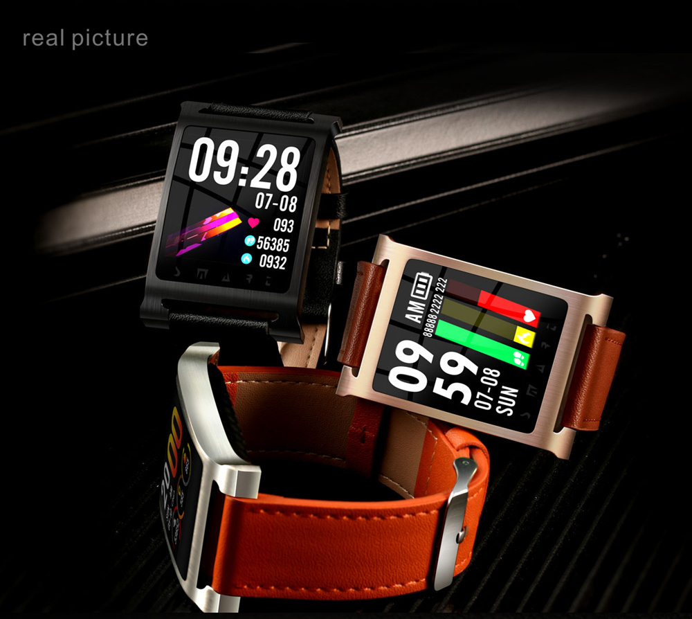 K6 Sports Smart Watch 1.3 Inch IPS Screen Heart Rate / Blood Pressure Monitor IP68 Waterproof - Black Case + Steel Strap