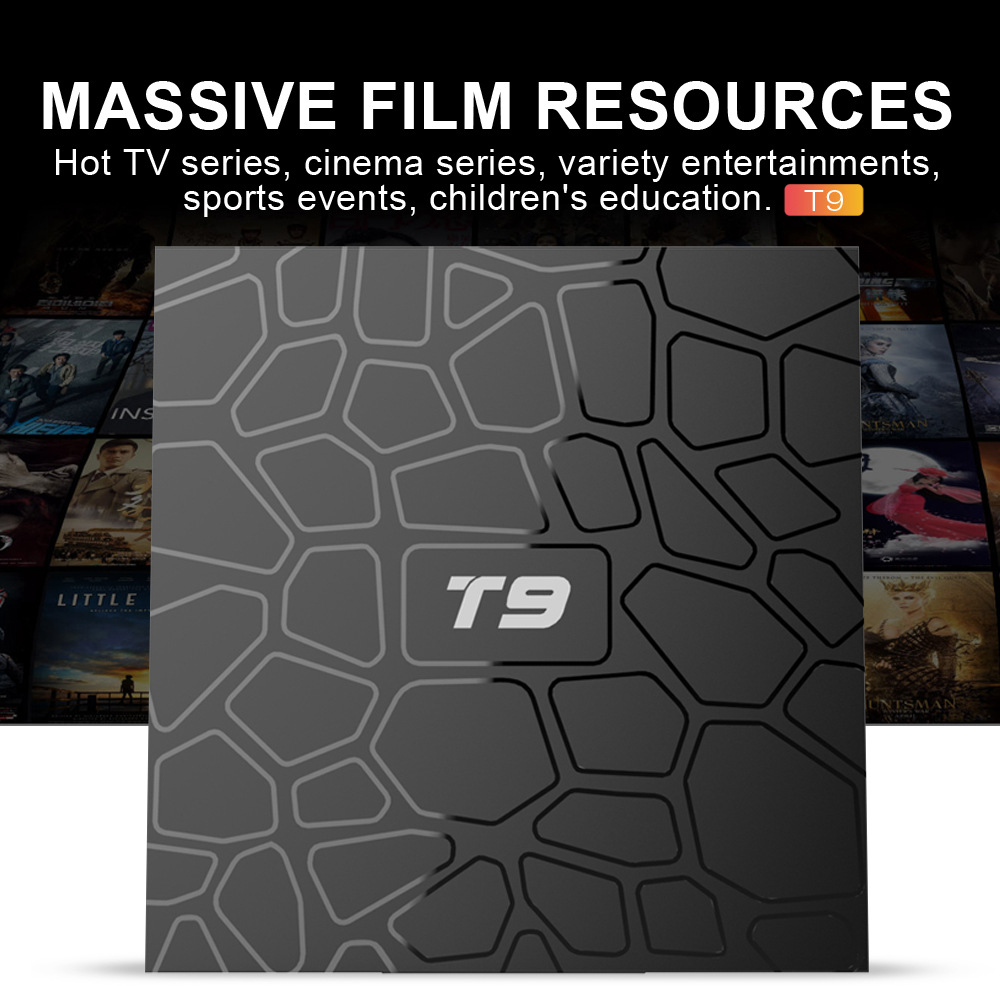 T9 RK3328 Android 8.1 4GB/64GB 4K TV Box with LED Display Dual Band WiFi Bluetooth LAN USB3.0 HDMI