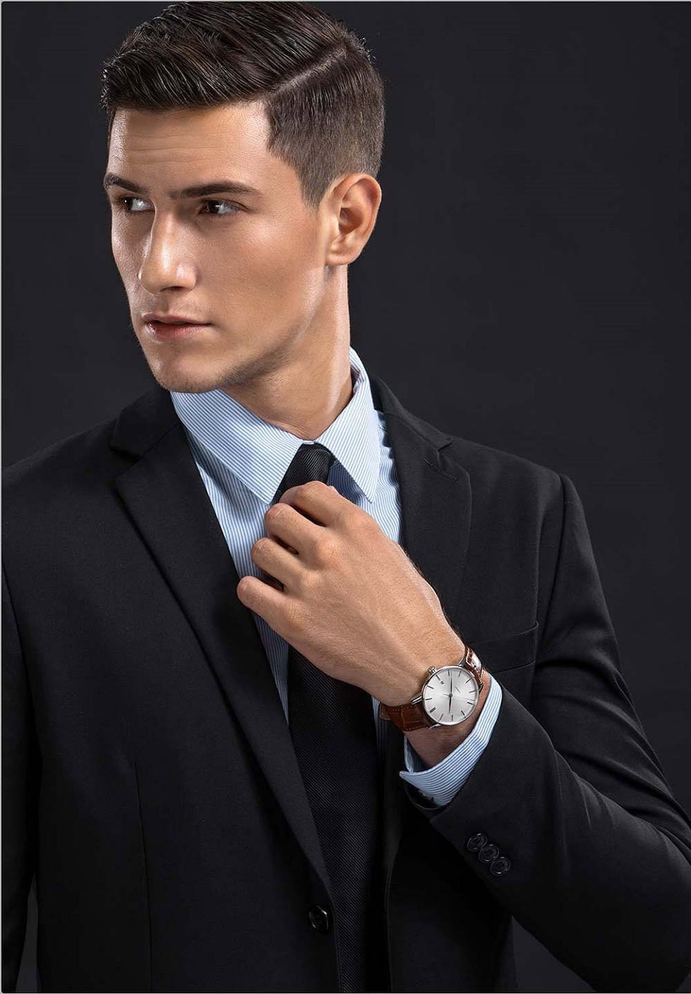 Xiaomi TwentySeventeen Men's Light Mechanical Watch 5ATM With Sapphire Surface And Leather Strap - Black