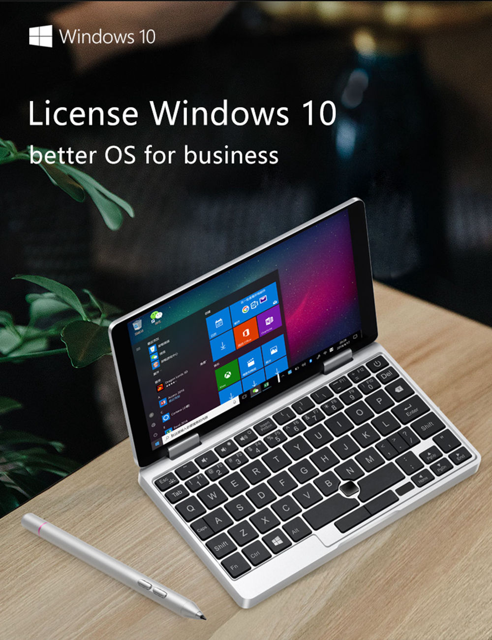 One Netbook One Mix 2S Yoga Pocket Laptop Intel Core M3-8100Y Dual Core Touch ID 7" IPS Screen 1920*1200 Windows 10 8GB DDR3 256GB PCI-E SSD - Silver