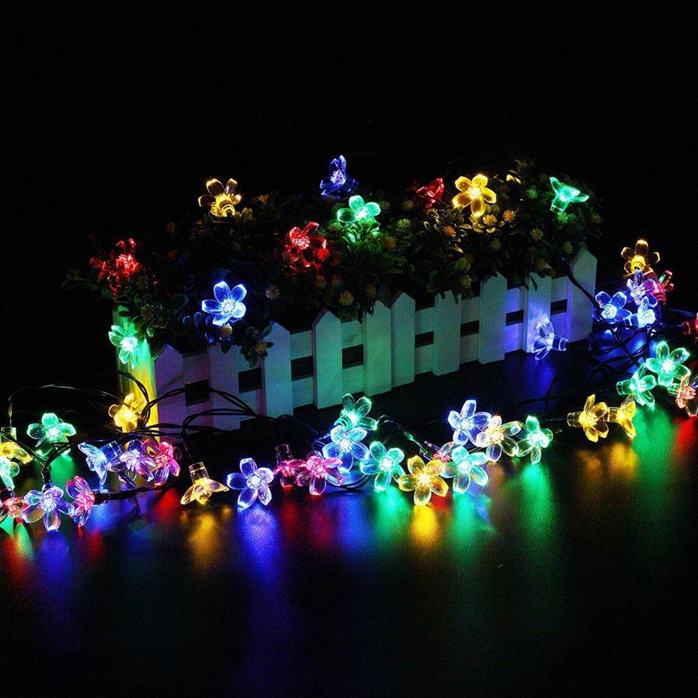 10PCS Plum Blossoms LED Bulbs String Floral Lights for Party Garden Decoration (1.2 Meter) - Multi-color