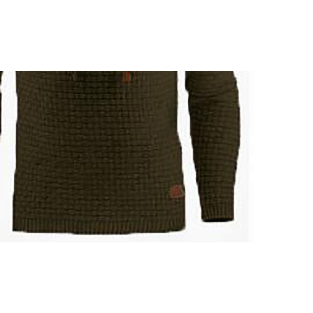 Men's Basic Winter Warm Long Sleeve Grid Hoodie (Sweatshirt Outwear Sweater Size L) - Army Green