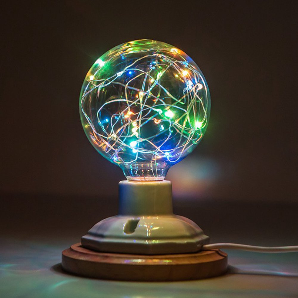 Edison G95 Gypsophila E26 Decorative Bulb Led Copper Wire Bulbs Christmas Decoration Lights -RGB