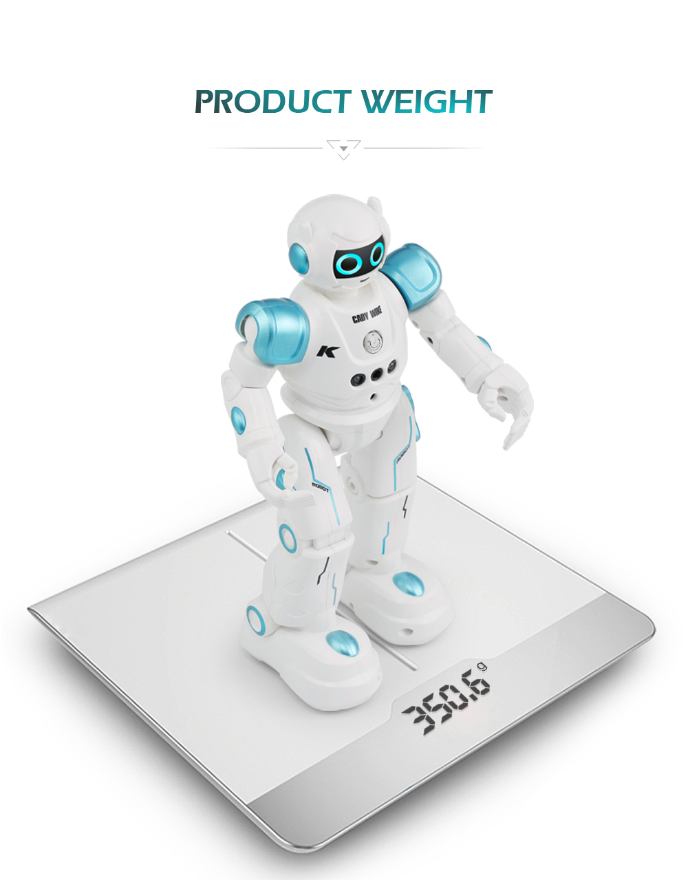 JJRC R11 Cady Wike Programmable Dancing RC Robot Gesture Sensor Obstacle Avoidance Kids Toys - Blue