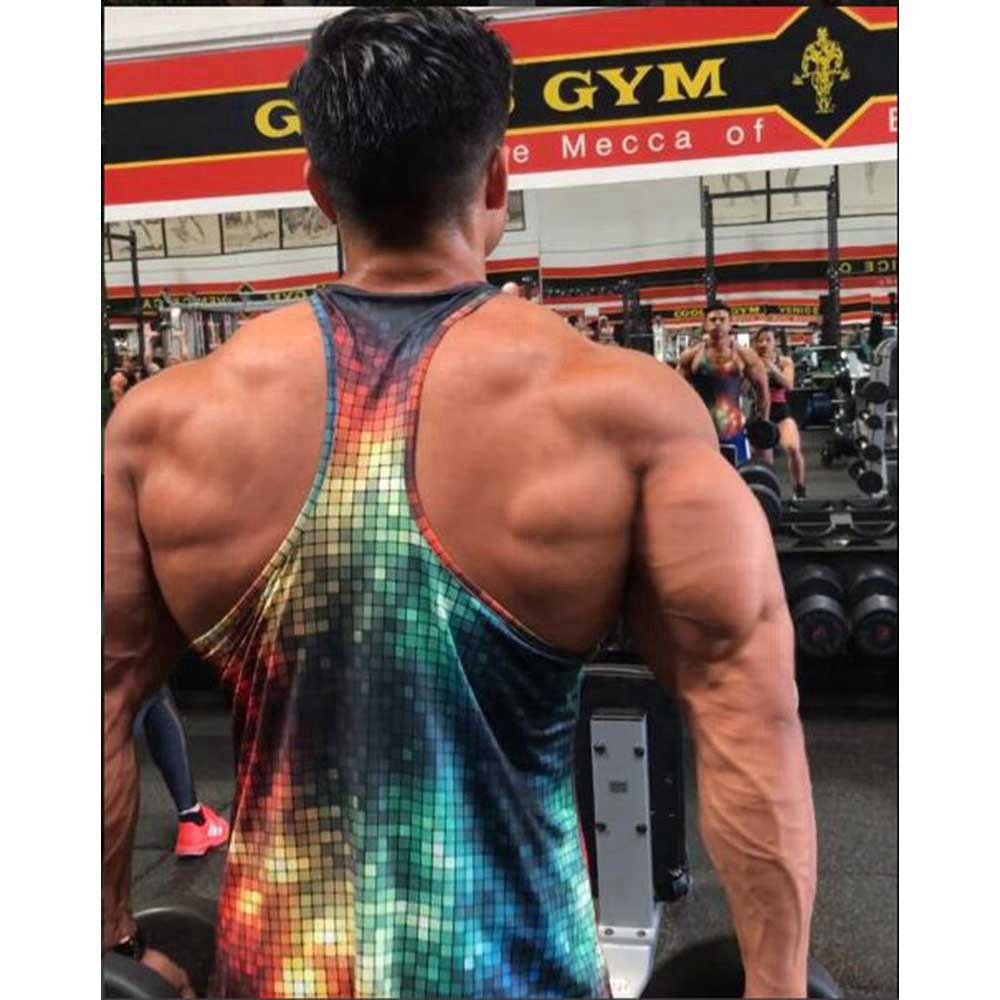 Men Sports Fitness Breathable Slim Vest Size M - Lattice