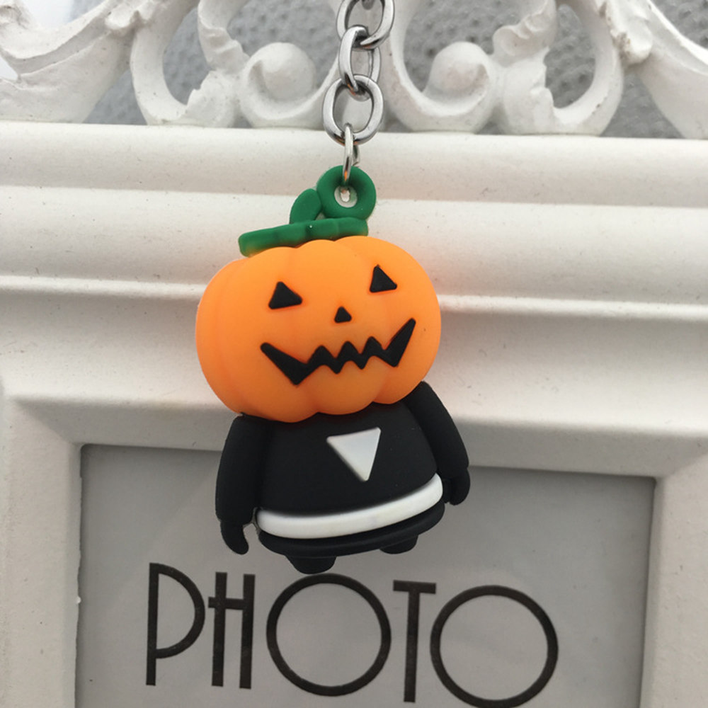 Pumpkin Ghost Silicone Keychain New Halloween Creative Gift - Multi