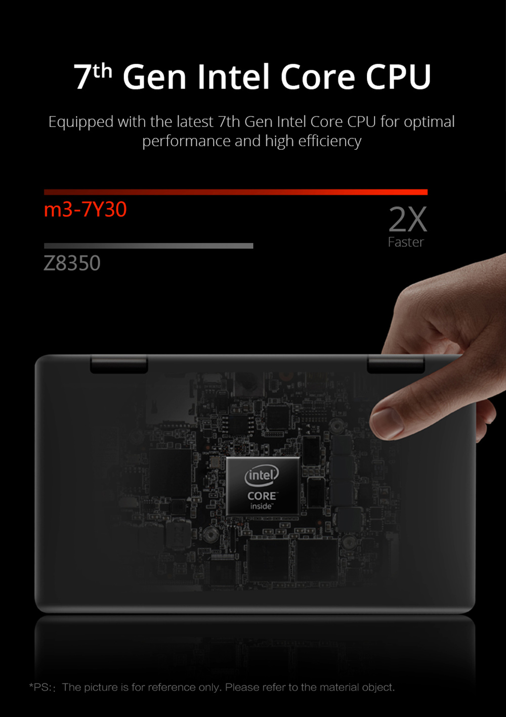 One Netbook One Mix 2 Yoga Pocket Laptop Intel Core m3-7Y30 Quad Core Touch ID 7" IPS Screen 1920*1200 Windows 10 8GB DDR3 256GB PCI-E SSD - Silver