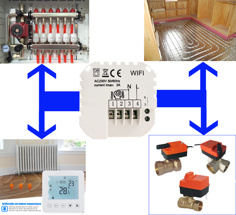 LCD Temperature Controller for Gas Boiler (Works with Amazon Alexa Google Assistant) - White