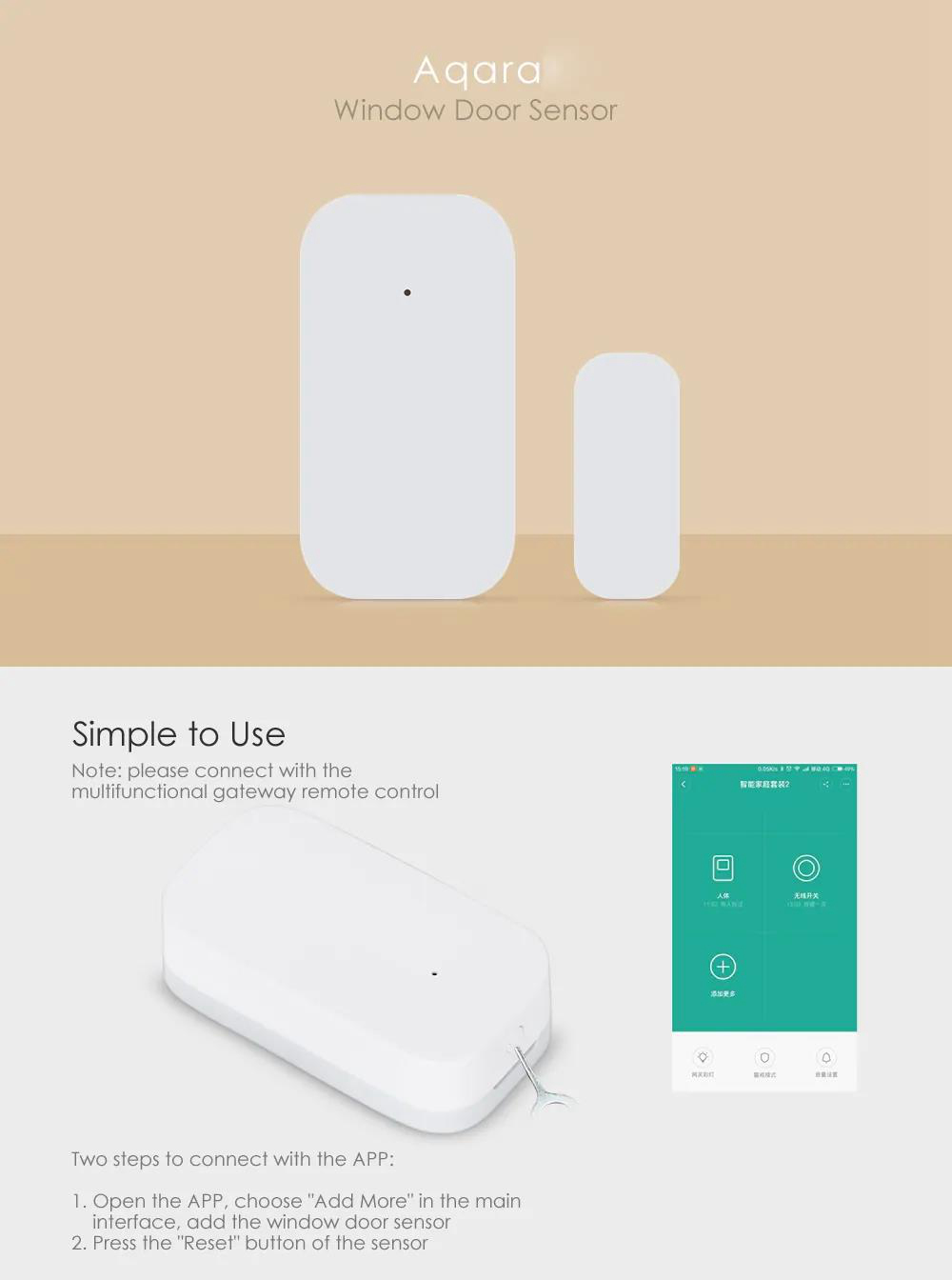 Xiaomi Aqara Smart Window Door Sensor Home Security Equipment (Need to Work together with Aqara Gateway) - White