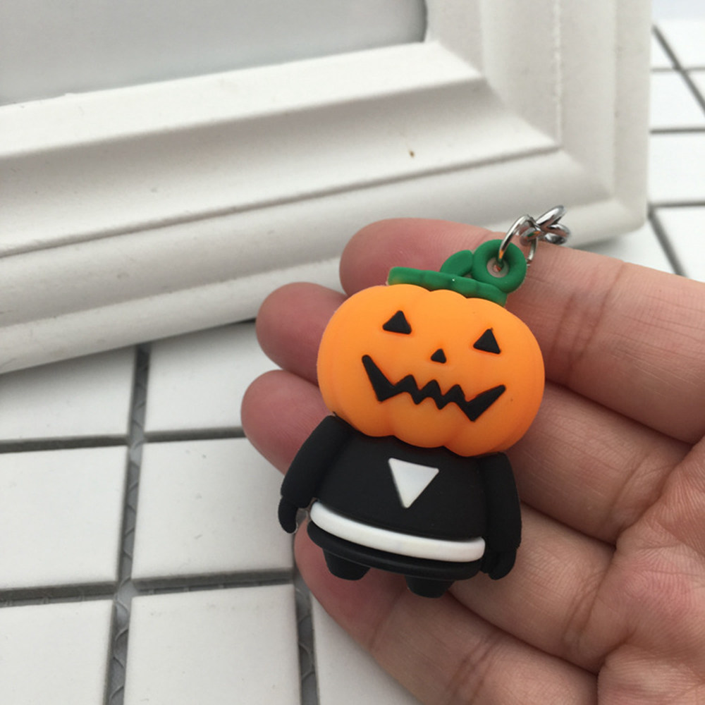 Pumpkin Ghost Silicone Keychain New Halloween Creative Gift - Multi