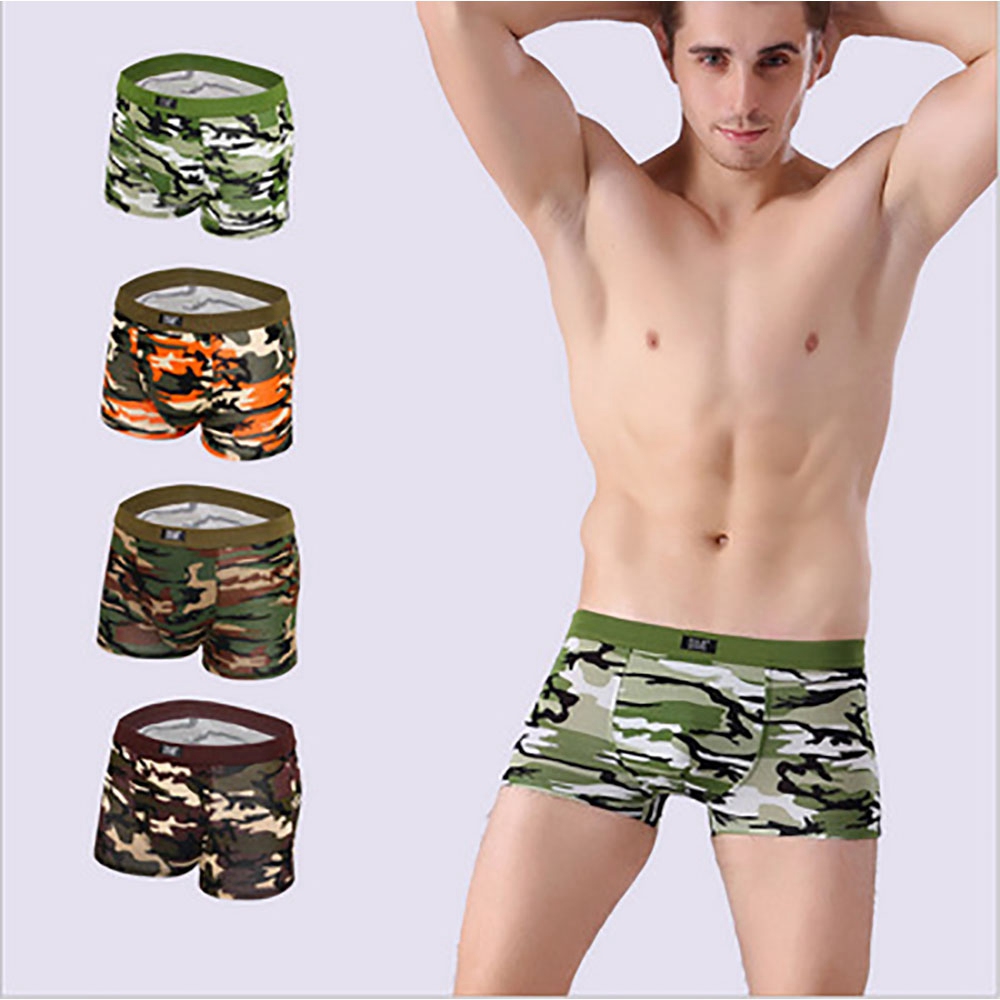 K004 Men Sexy Breathable Underpants U Convex Elastic Boxers Underwear Size L - Light Green