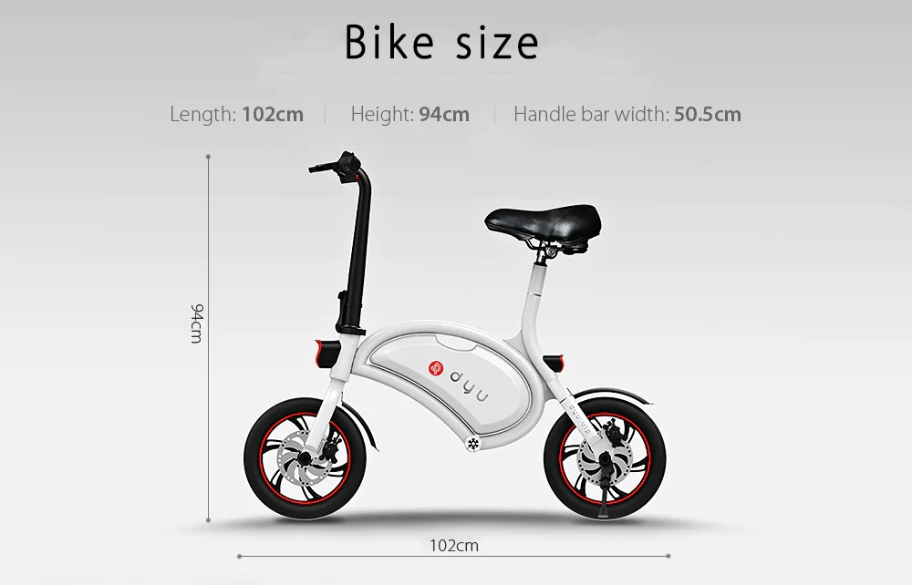 [Standard Edition] F-wheel D1 DYU Electric Bike Folding Design Smart Controlling 12 Inch Wheels - White