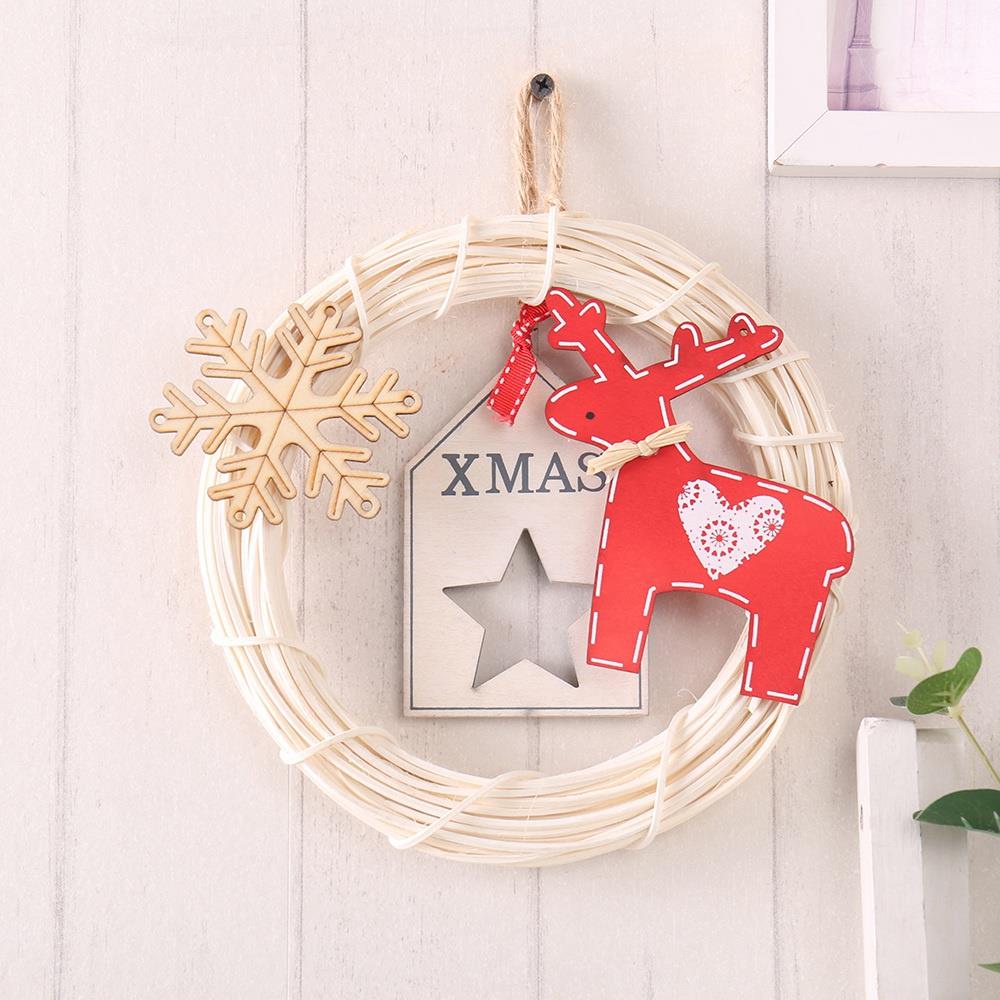 20LED DIY Rattan Wreath String Lichter Lampe Weihnachtliche Tür Wanddekoration 