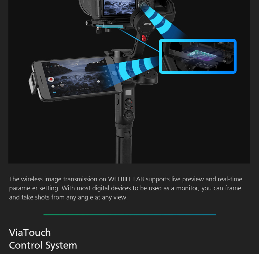 Zhiyun WEEBILL LAB 3-Axis Brushless Handheld Gimbal Stabilizer with ViaTouch Control System for Mirrorless DSLR Camera