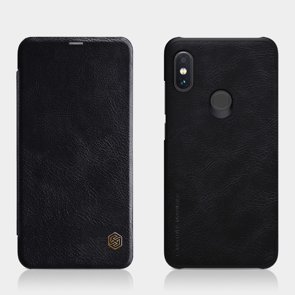 NILLKIN Protective Leather Phone Case for Xiaomi Redmi Note 6 Pro Protective Back Cover - Brown