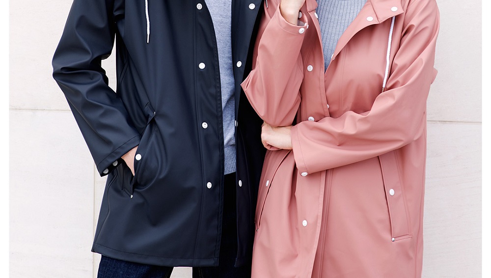 Xiaomi 7th Unisex Adult Raincoat (Waterproof Coat Jacket Reflective Strip Couple Cloak Poncho Size L Women) - Pink