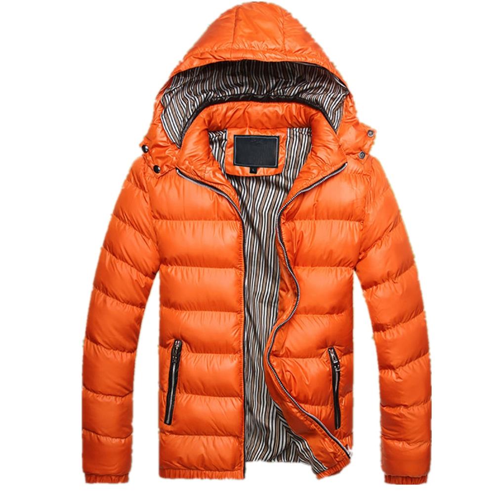 TG220 Men Winter Hooded Down Jacket Size L Orange