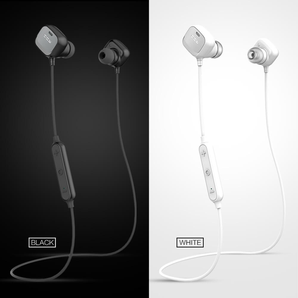 [HK Stock]QCY QY12 Bluetooth 4.1 Earbuds with Mic Smart Magnet Adsorption Function / CVC6.0 Noise Cancelling - Black