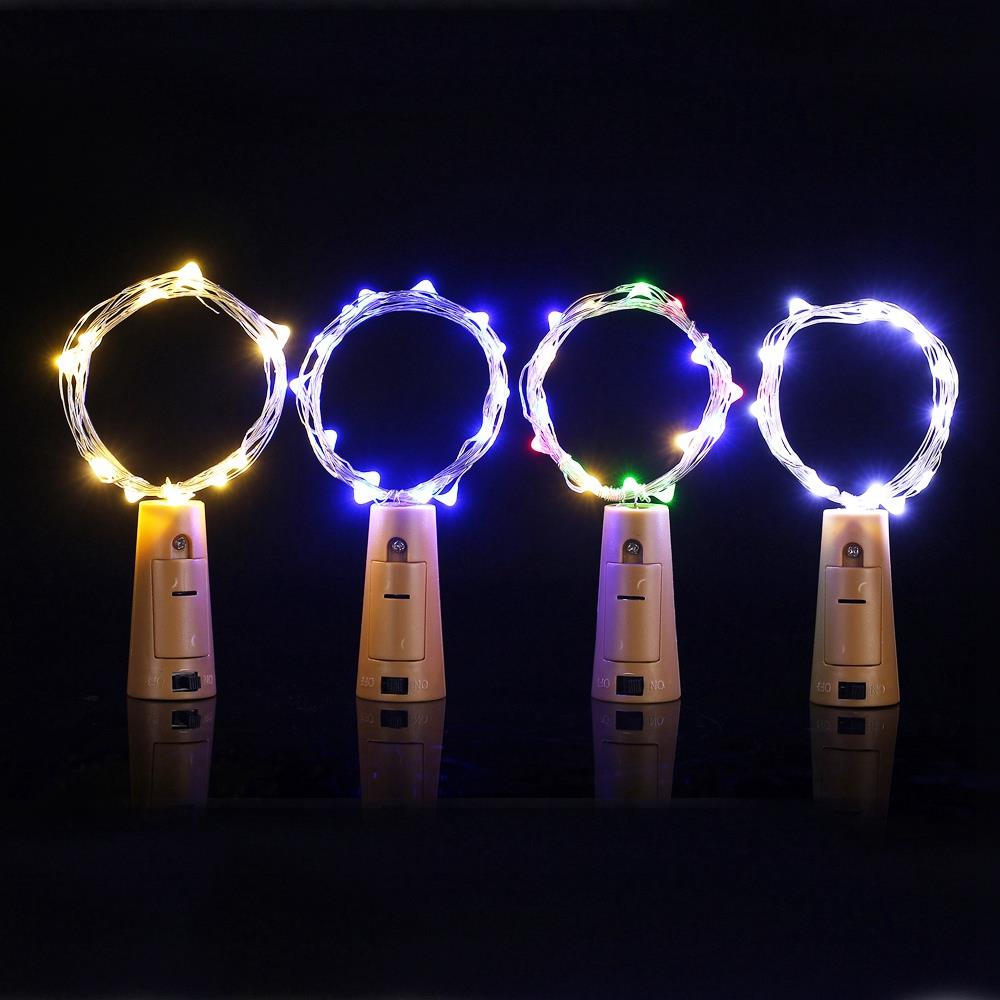 10LEDS Copper Wires Bottle Plug LED String Light for Valentine Decoration Wedding (1 Meter) - Multi-Colour