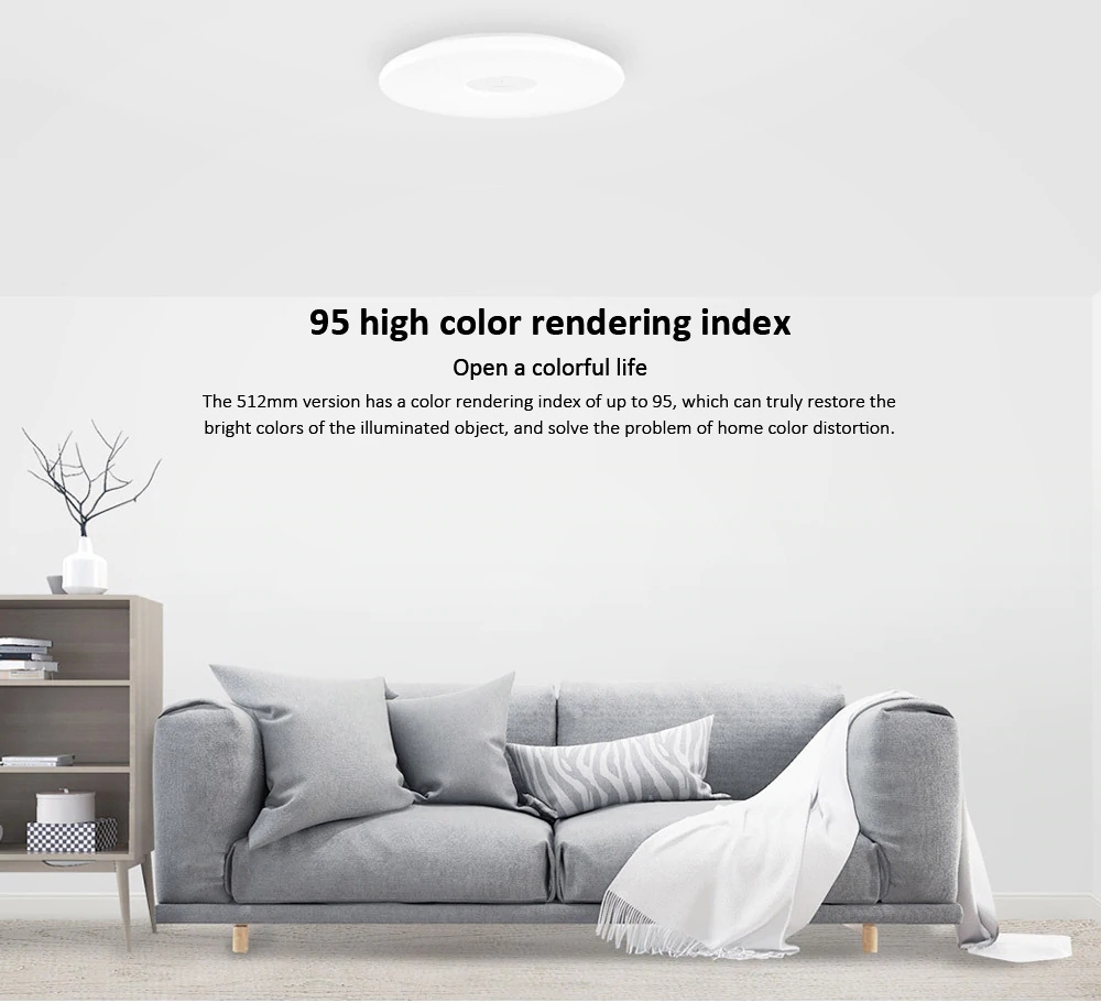 Xiaomi Philips LED Ceiling Lamp App Remote Control Dual Light Source Intelligent Dimming AC100-240V - White