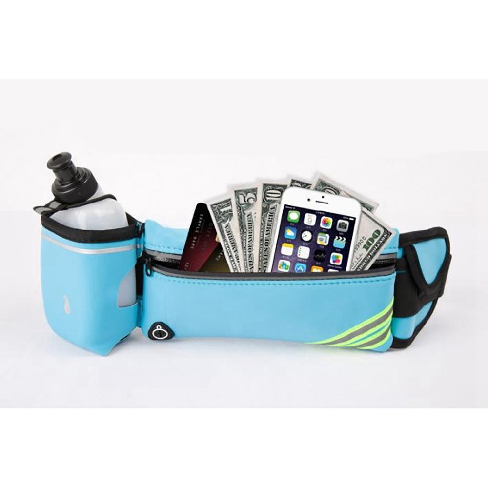 Unisex Water-resistant Running Waist Bag Mobile Phone Pack - Black