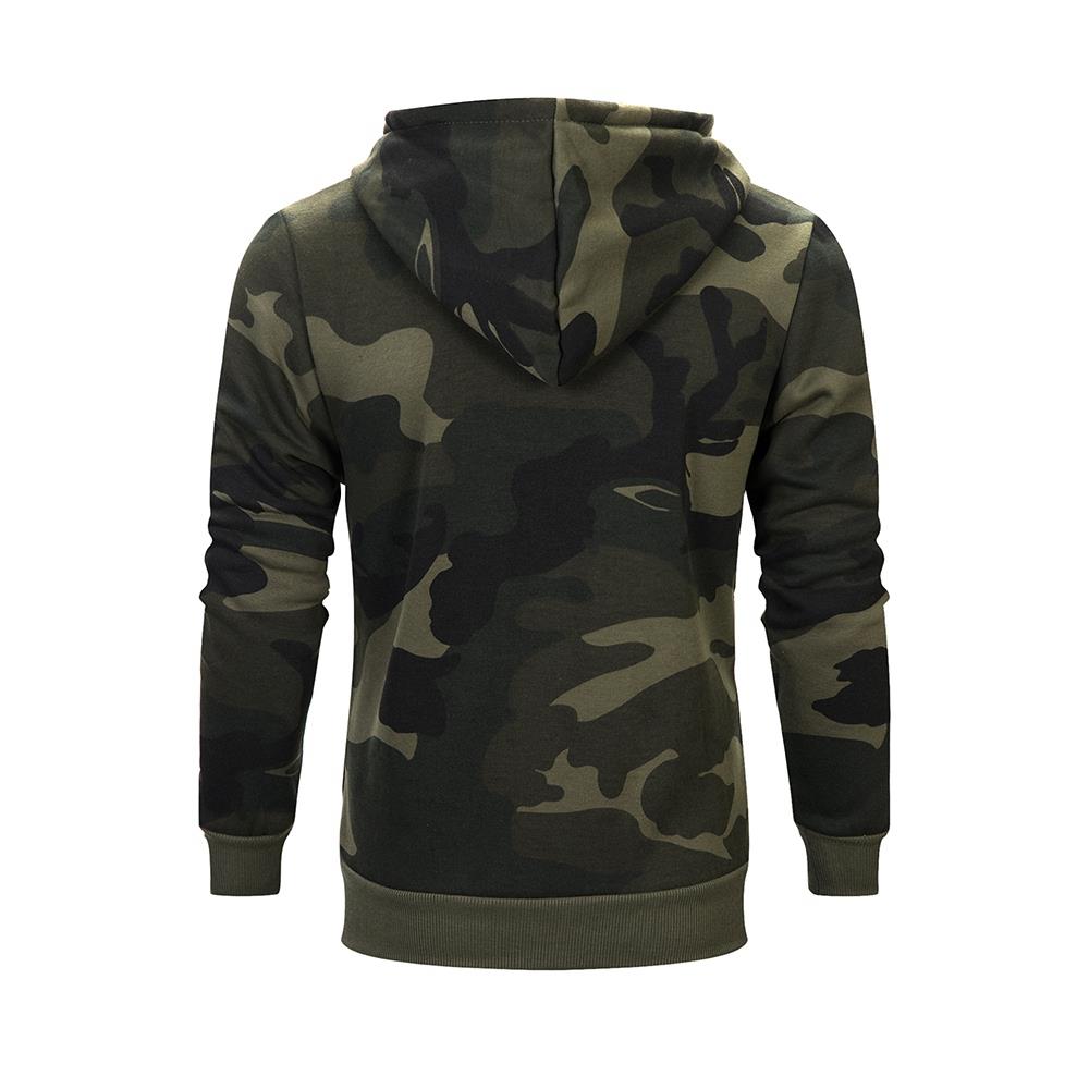 WY40 Men's Autumn Casual Long Sleeve Camouflage Pattern Hoodie Size M - Army Green