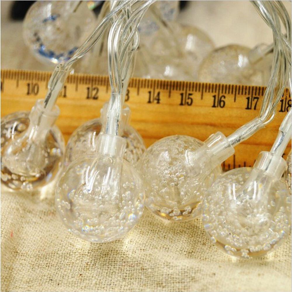 20PCS LED Bubble Ball Battery LED String Lights Holiday Christmas Party Garden Decoration Lights (2.2 Meters) - White