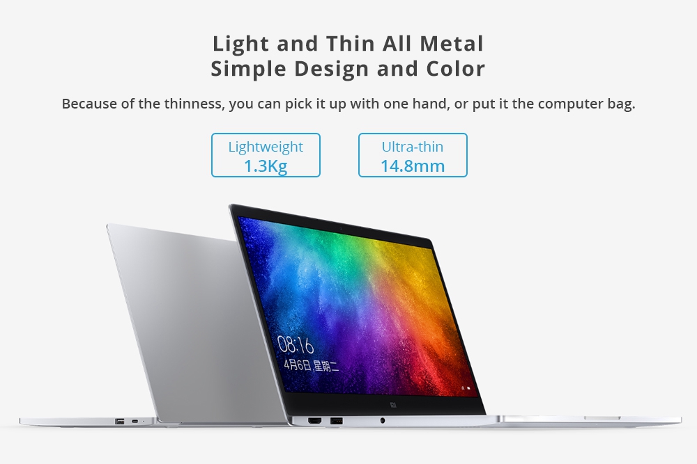 Xiaomi Mi Notebook Air 13.3" 1920*1080 Intel Core i3-8130U Dual Core 8GB DDR4 128GB SSD Intel UHD Graphics 620 Fingerprints - Silver