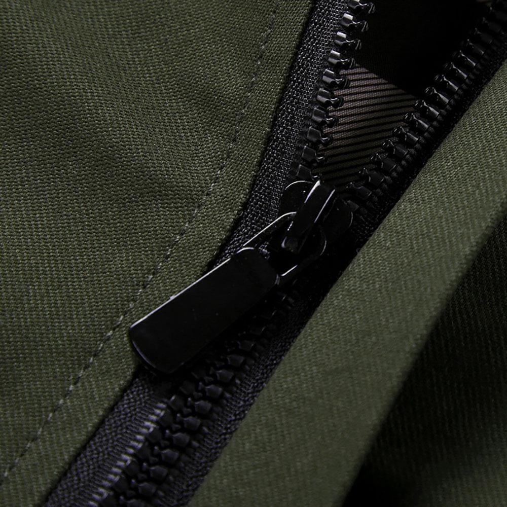 CA9801 Men's Autumn Winter Classic Casual Jacket (Lapel Grid Long Sleeve Polyester Jacket Size M) - Army Green