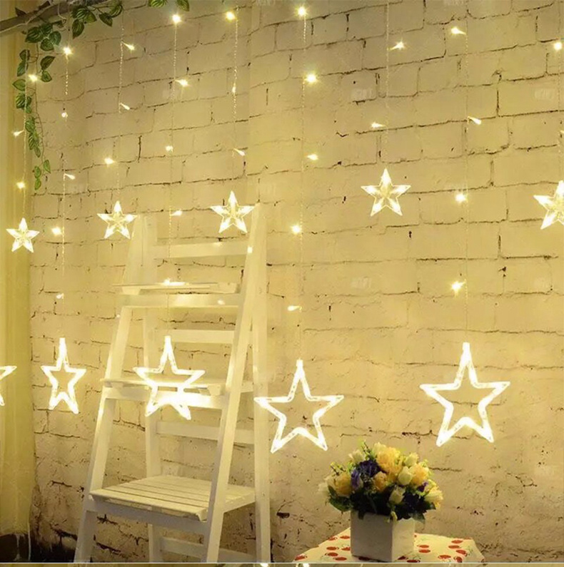 Pentagram LED Bulbs String Floral Lights for Party Garden Decoration (2.5 Meter) - Multi-color