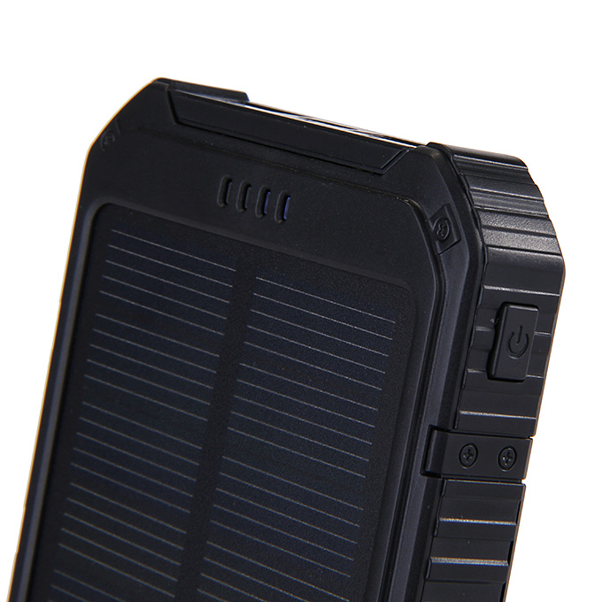 [HK Stock] 18000mAh Universal Solar Power Panel Charger Dual USB Power Bank for iPhone iPad HTC Lenovo Nokia - Black
