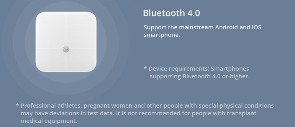 [CN Version]HUAWEI Honor Body Fat Smart Scale BIA Fat Electrodeless Measurement 11 Testing Data APP Control - White