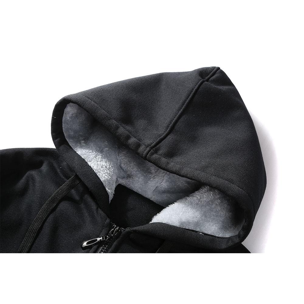 W02 Men's Autumn Winter Casual Color Block Cotton Cashmere Hooded Coat Size M - Blue + Gray