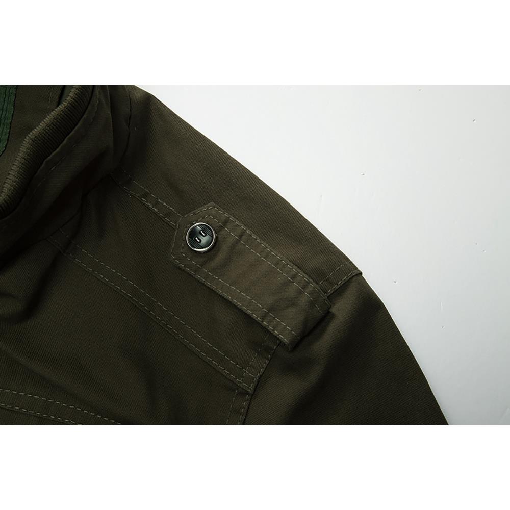 CA806 Men's Autumn Winter Casual Stand Collar Cotton Bomber Jacket Size M - Army Green