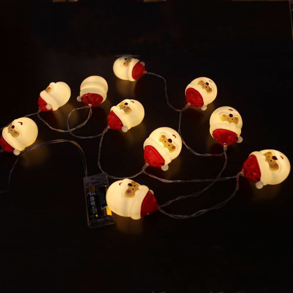 Santa Claus LED Bulbs String Floral Lights for Party Garden Decoration (1 Meter 10 Lights ) - Warm White
