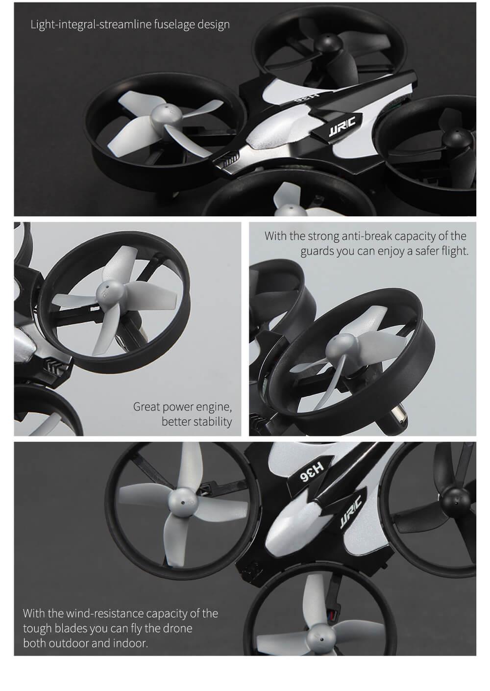 [HK Stock] JJRC H36 MINI 2.4G 4CH 6Axis Gyro Headless Mode RC Quadcopter RTF - Dark Gray