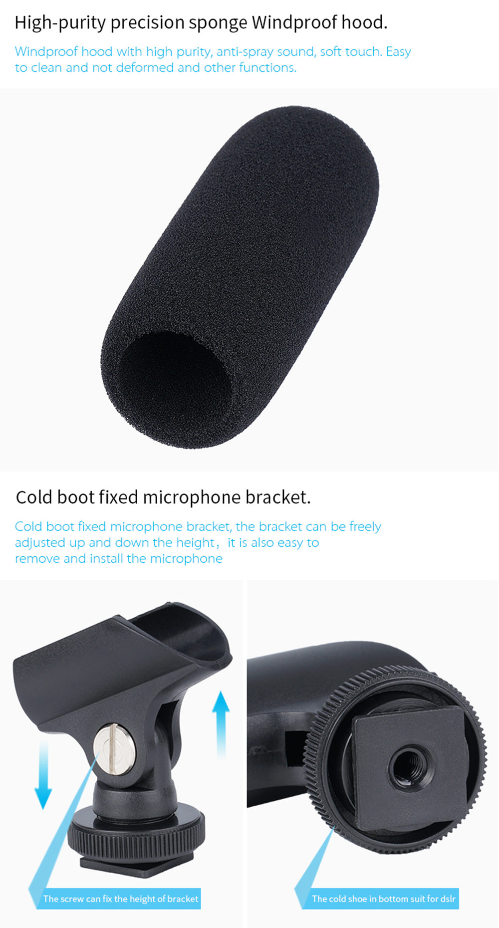 Yelangu MIC01 Outdoor Microphone Independent Control Portable Audio Output Line For News Interview - Black