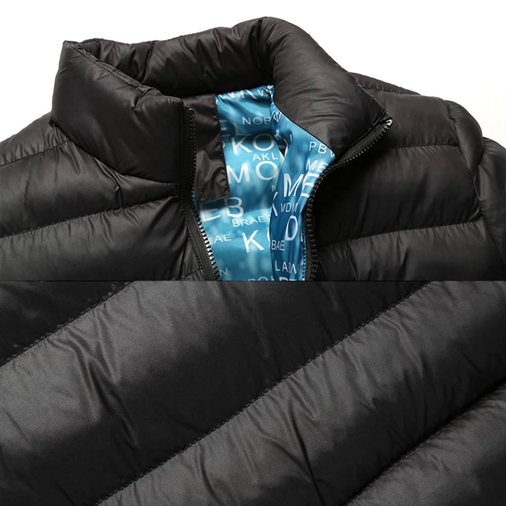 Men's Autumn and Winter Down Jacket Cotton-padded Coat (Size 2XL) - Blue