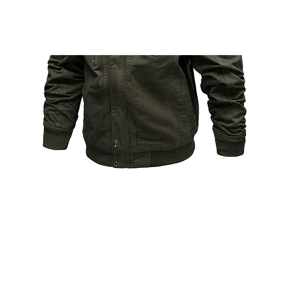 CA806 Men's Autumn Winter Casual Stand Collar Cotton Bomber Jacket Size M - Army Green