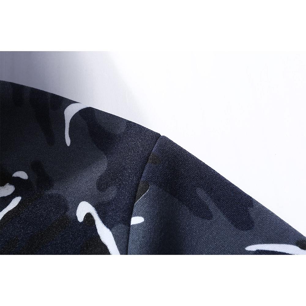 WY40 Men's Autumn Casual Long Sleeve Camouflage Pattern Hoodie Size M - Blue