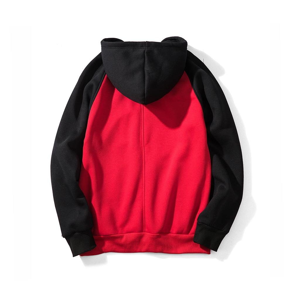 WY39 Men's Color Block Raglan Hoodie Size M Red