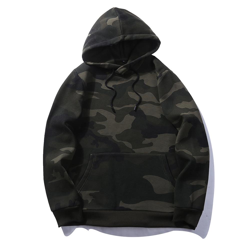 WY40 Men's Autumn Casual Long Sleeve Camouflage Pattern Hoodie Size M - Army Green