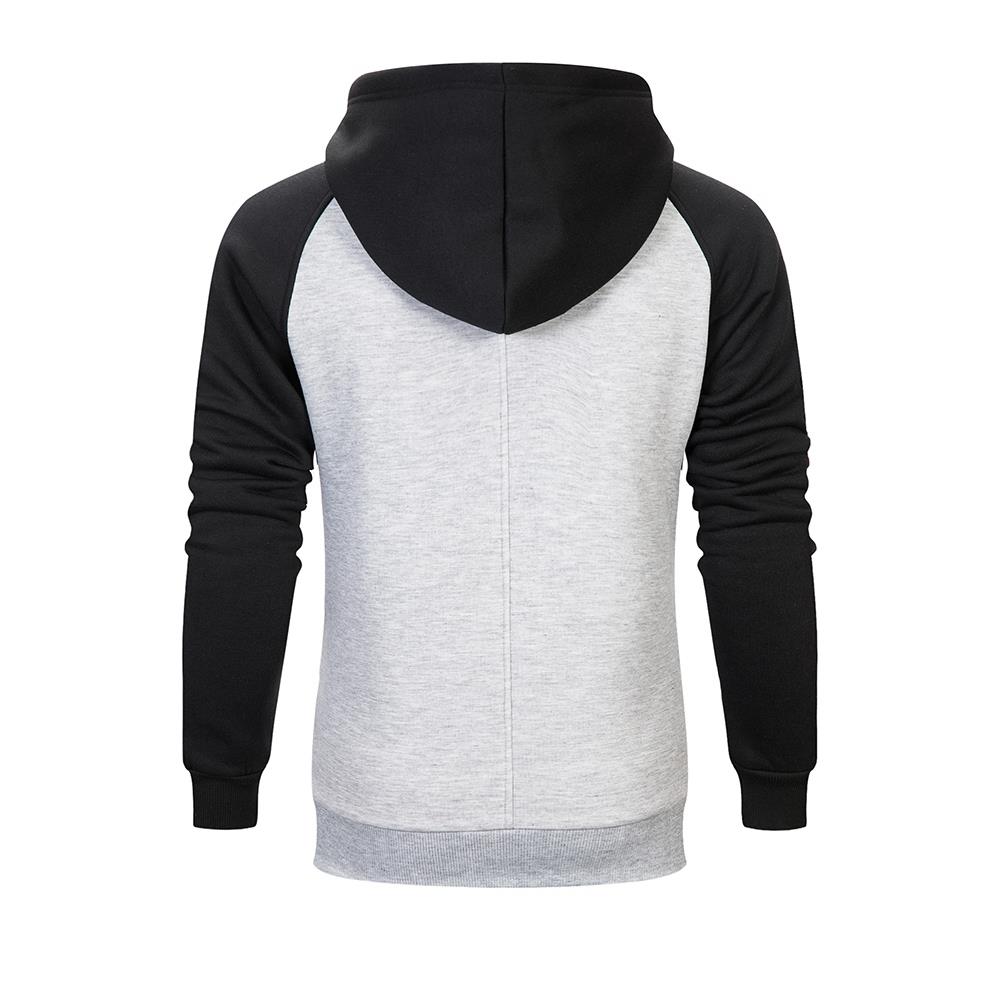 WY39 Men's Color Block Raglan Hoodie Size XL Light Gray