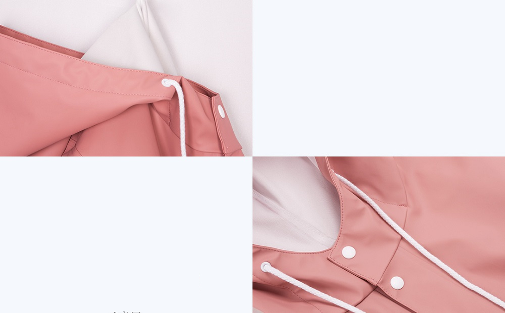 Xiaomi 7th Unisex Adult Raincoat (Waterproof Coat Jacket Reflective Strip Couple Cloak Poncho Size L Women) - Pink
